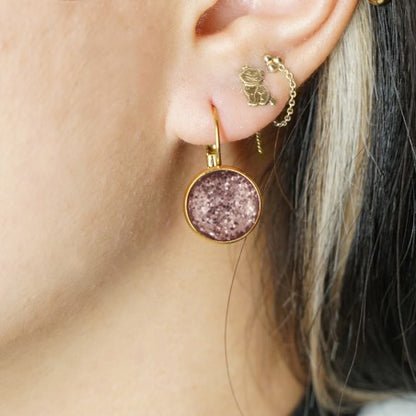 Dots Rosette Glitter - Earrings