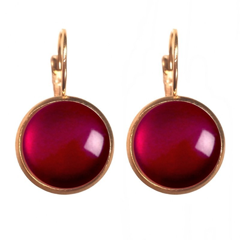 Dots Glossy Grenadine - Earrings