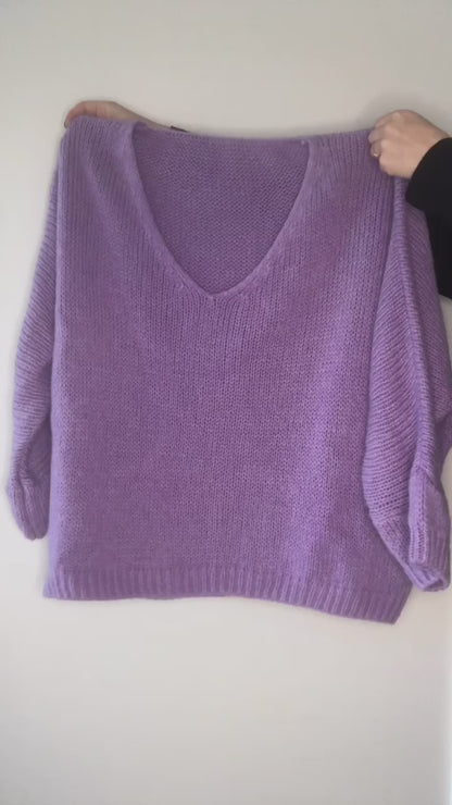 Purple - Knitted Sweater